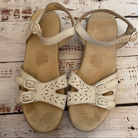 𝅺SAS duo quarter strap sandals size 6.5 narrow off white shoes summer orthotic - Picture 2 of 8